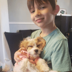 Jacob with puppy named Peaches