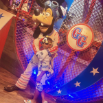 Akirij with autism meeting Goofy in Disney World