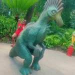 Akirij with autism meeting a dinosaur