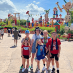 Angelo and his family at Disney's Pixar Studios