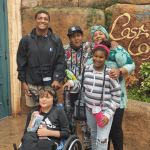 Yosif and his family at Universal Studios