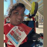 Tali enjoys Chipotle salami snack