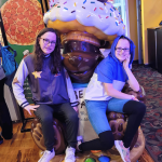 Teenage girl with bronchio-pulmonary dysphagia and cerebral palsy enjoyes dream trips to Story Land and Great Wolf Lodge.